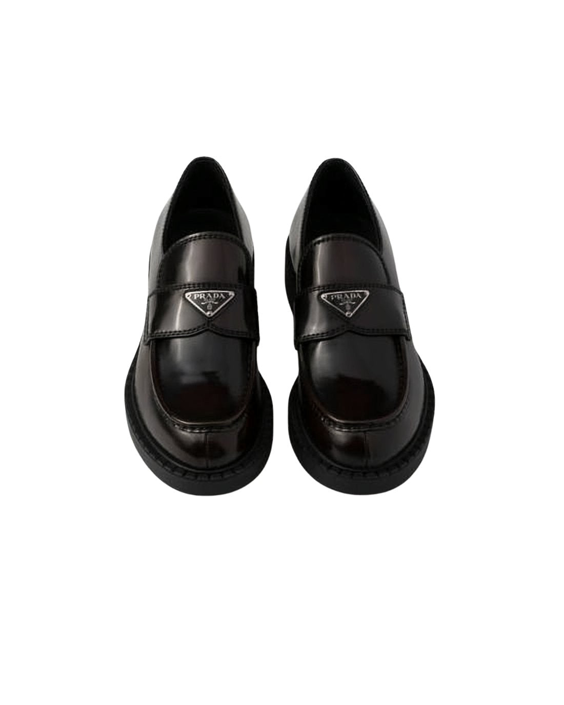 Calf Leather Loafers with Triangular Logo Plaque