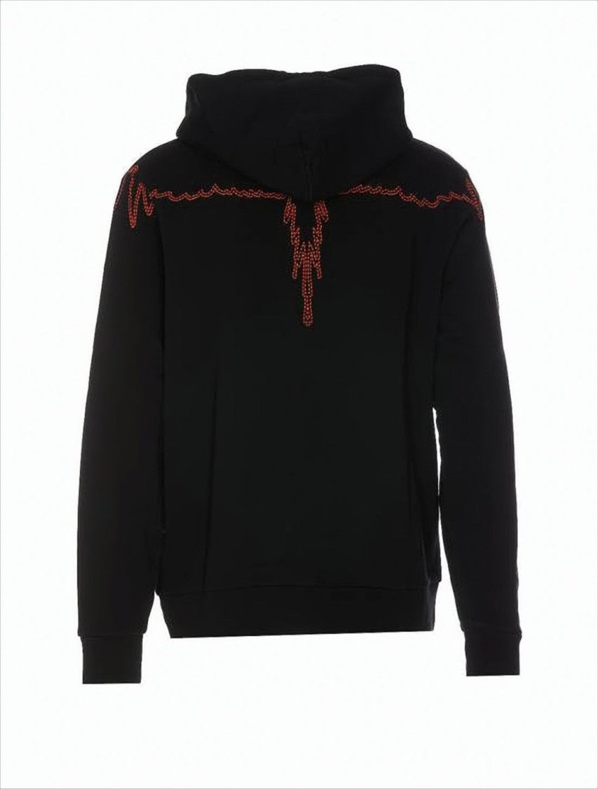 Hooded Sweatshirt with Waveform Embroidery