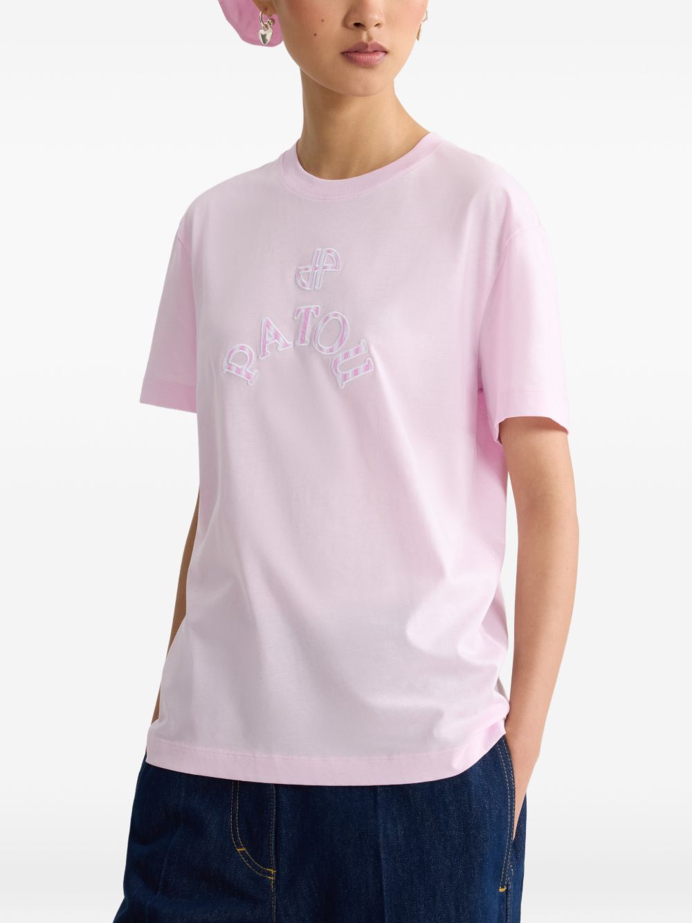 Logo Detail Crew Neck Top