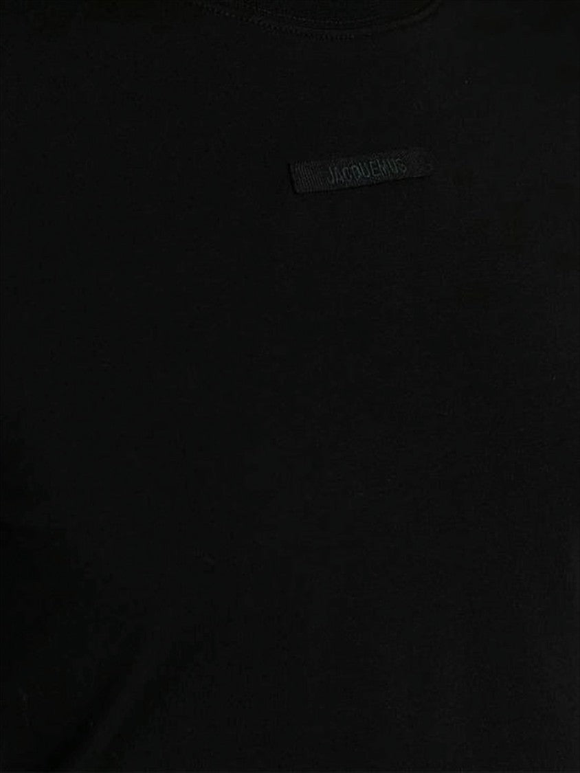 Fitted Long-Sleeve Top with Tonal Logo Patch