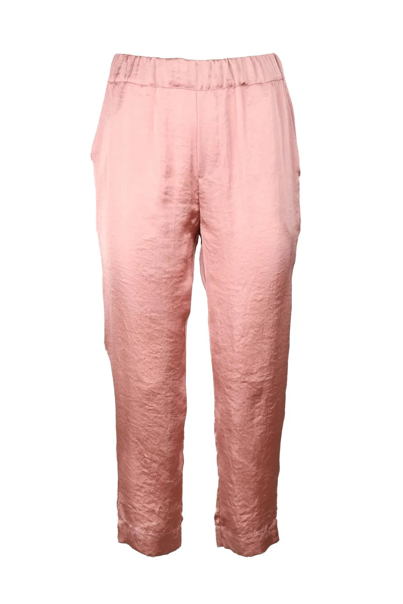 Cropped Copper Trousers with Relaxed Fit