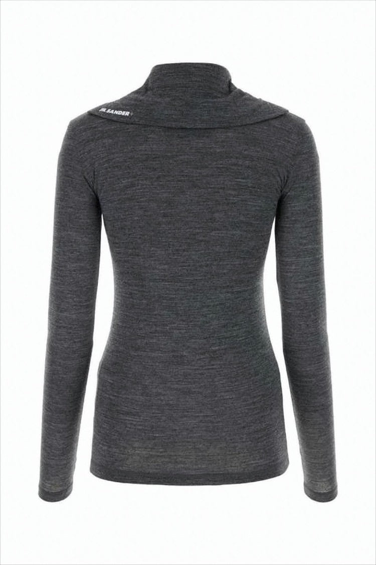 Fitted Long-Sleeve Top with Collar