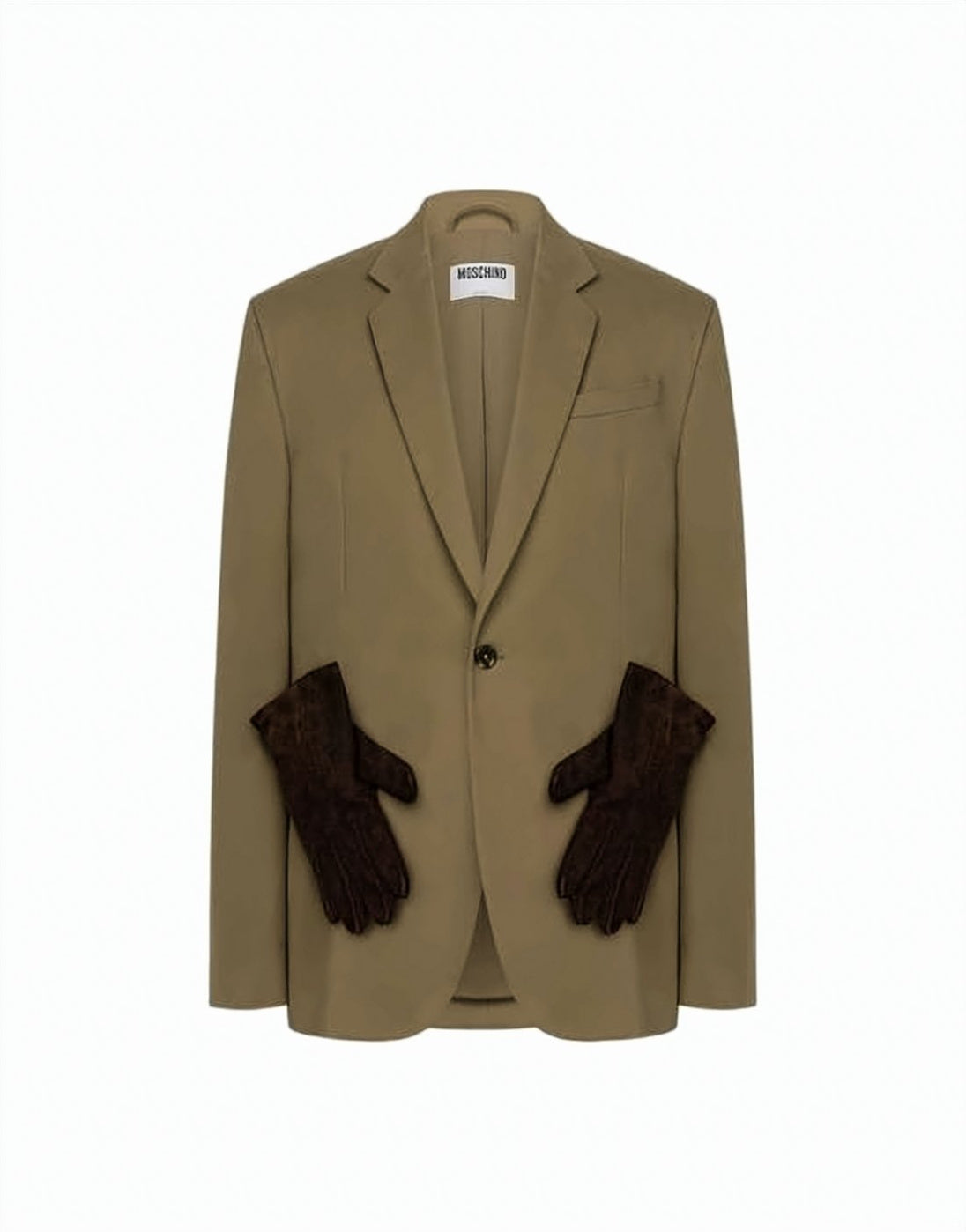 Single-Button Brown Suit Jacket