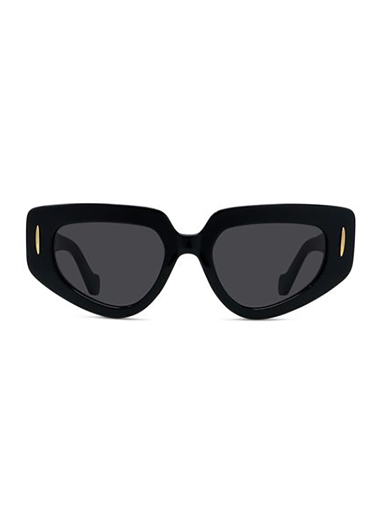 Angular Black Sunglasses with Gold Accents