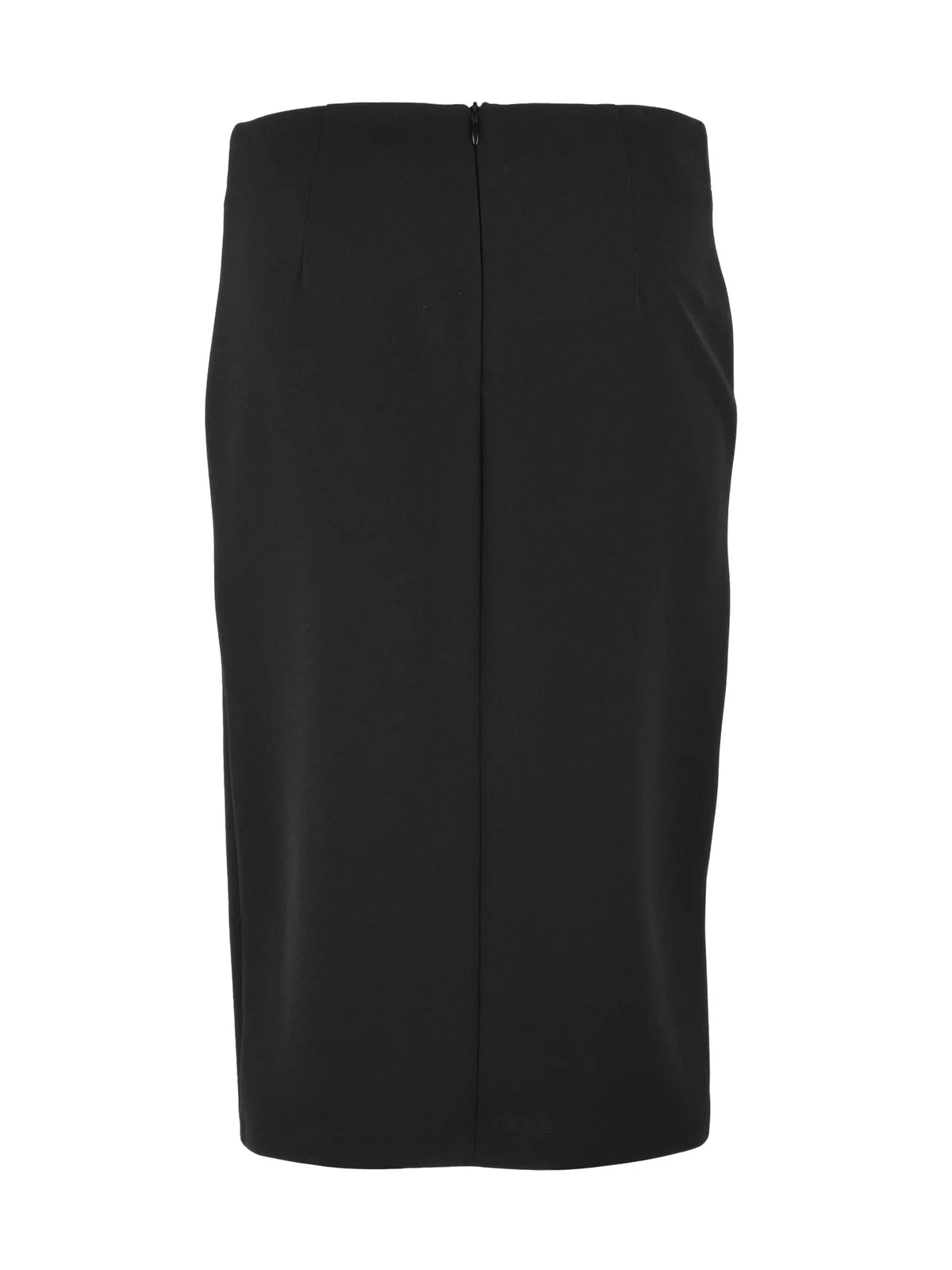 Black Polyester Elastane Women's Pencil Skirt