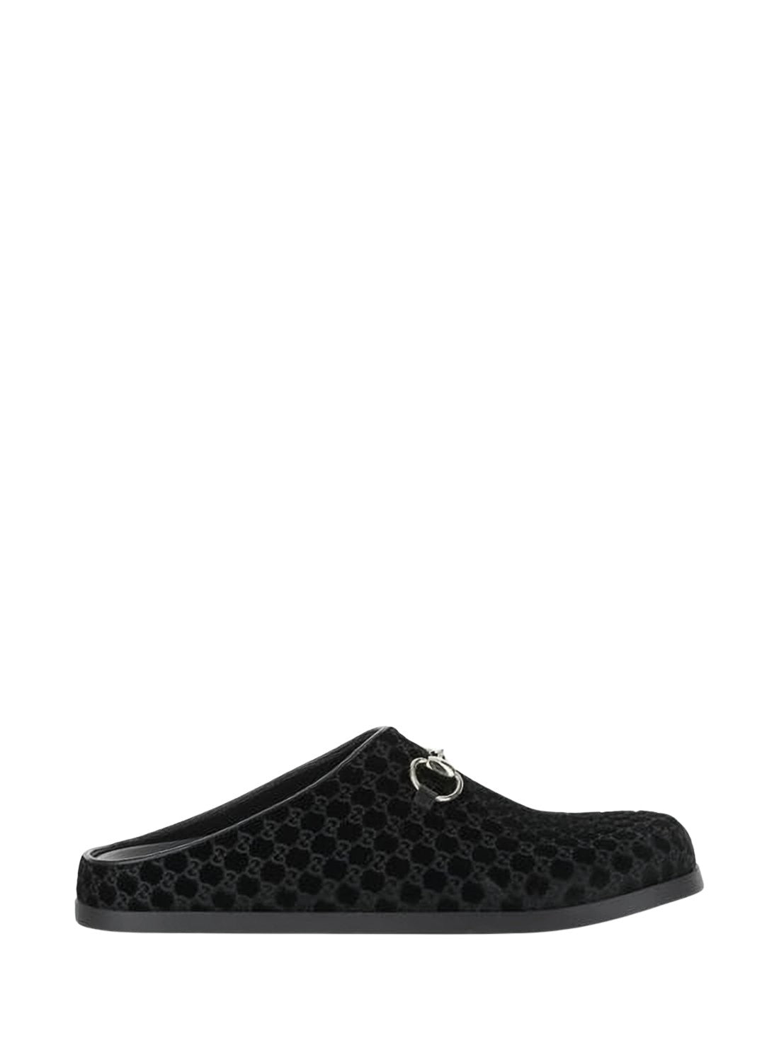 Black Velvet Slip-On Mules