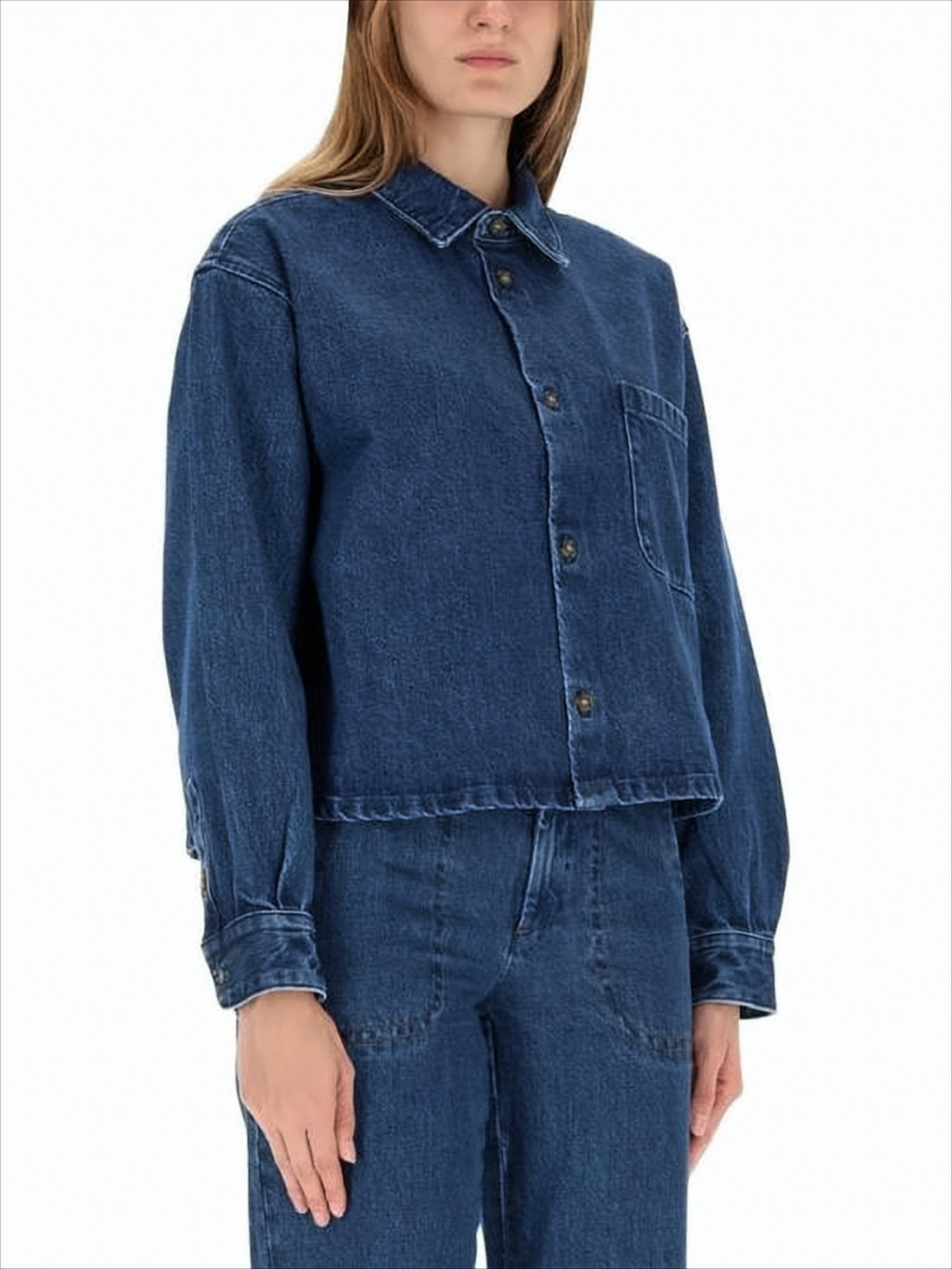 Cropped Boxy Denim Jacket