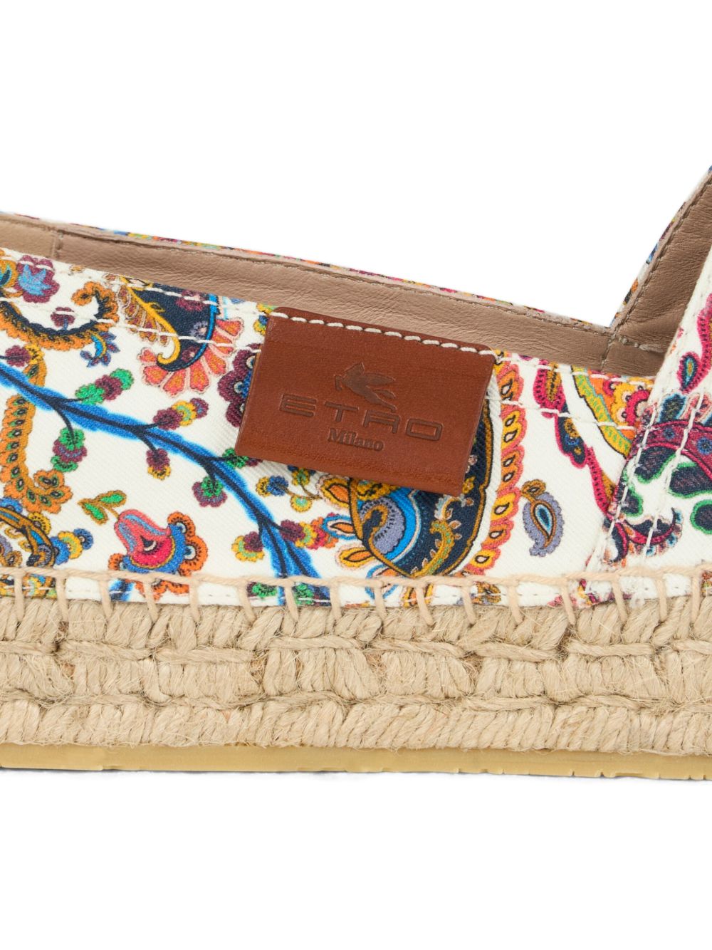 White Espadrilles With Floral Paisley Pattern