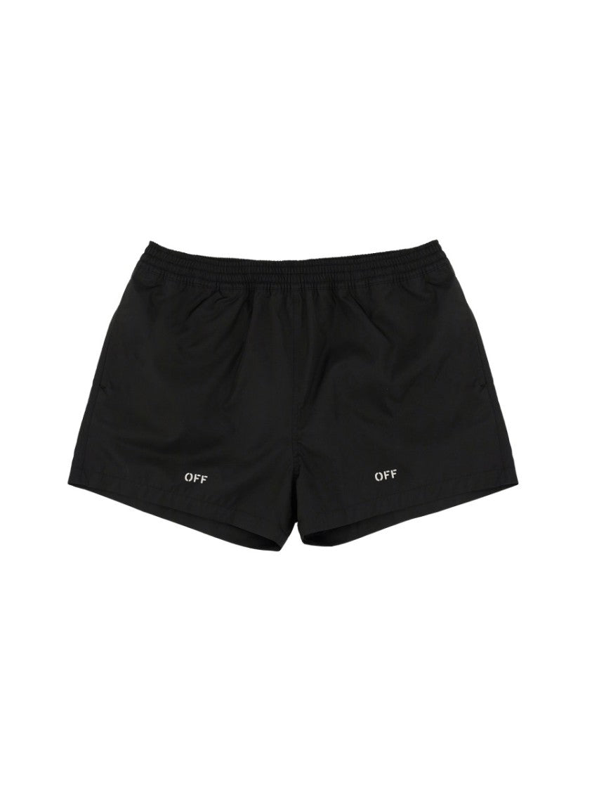 Classic Black Swimsuit With Logo Detailing