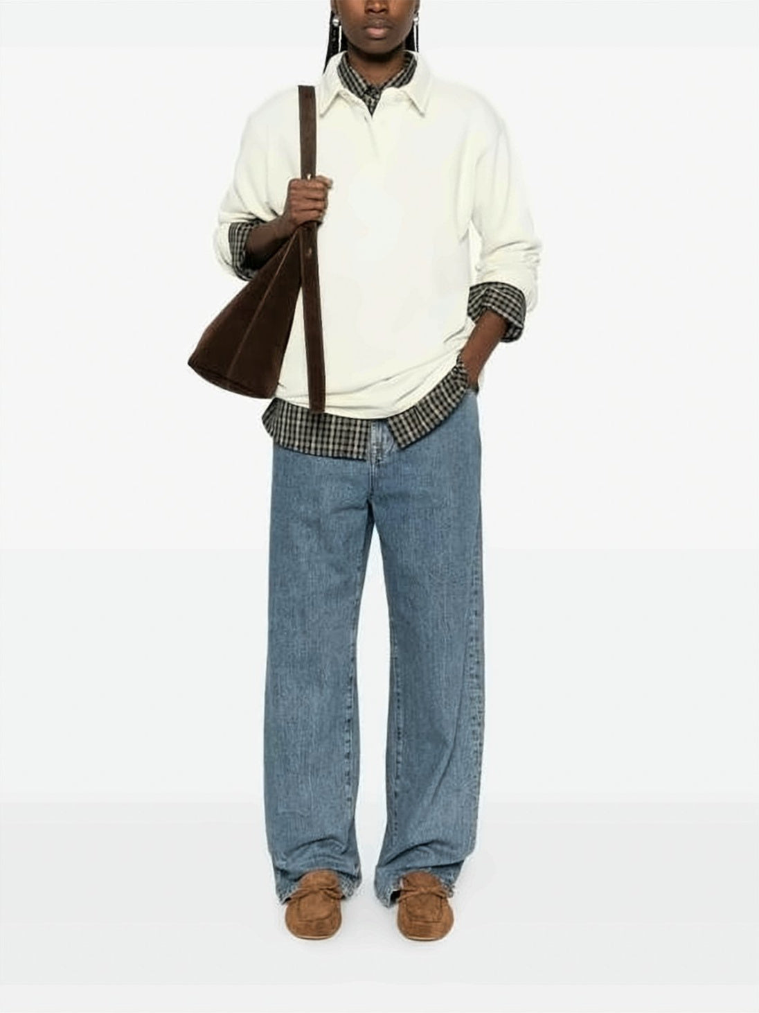 Long-Sleeve Polo Shirt with Classic Collar