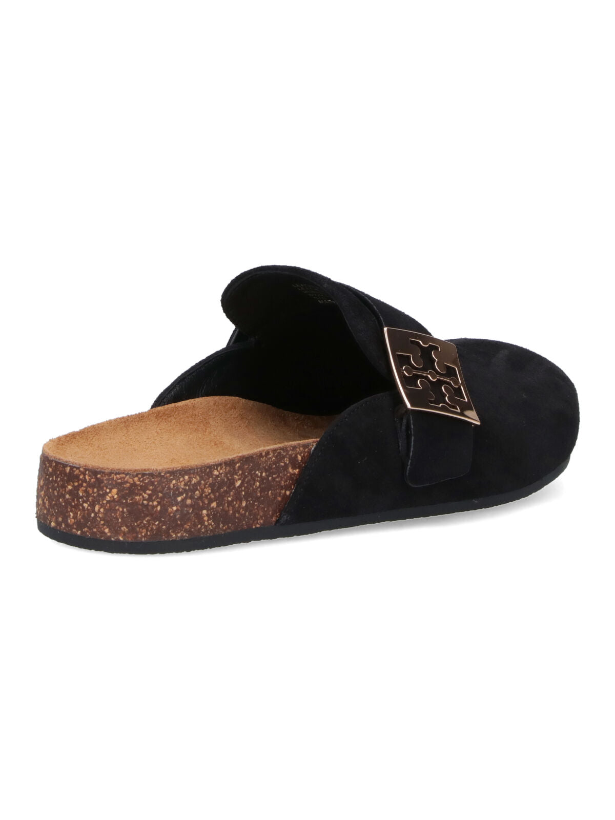 Slip-On Black Calf Suede Mules