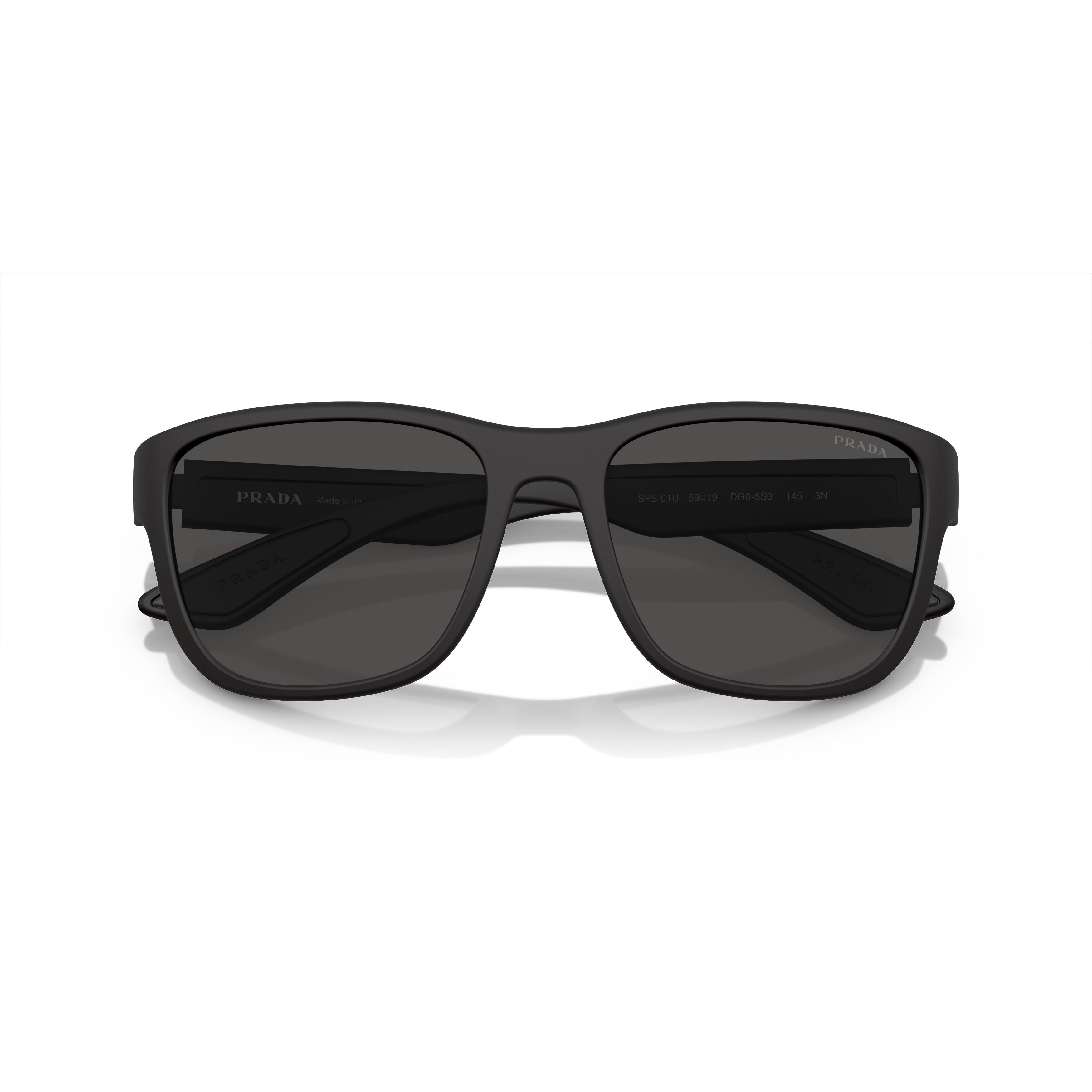 0ps 01us Rectangular Matte Black Nylon Sunglasses