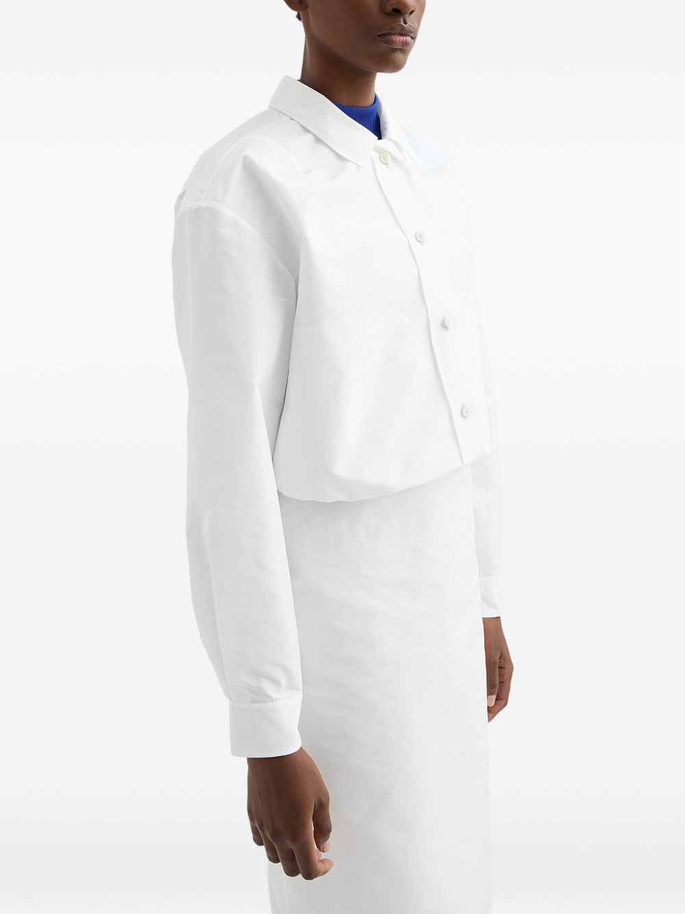 Cropped Shirt with Classic Collar