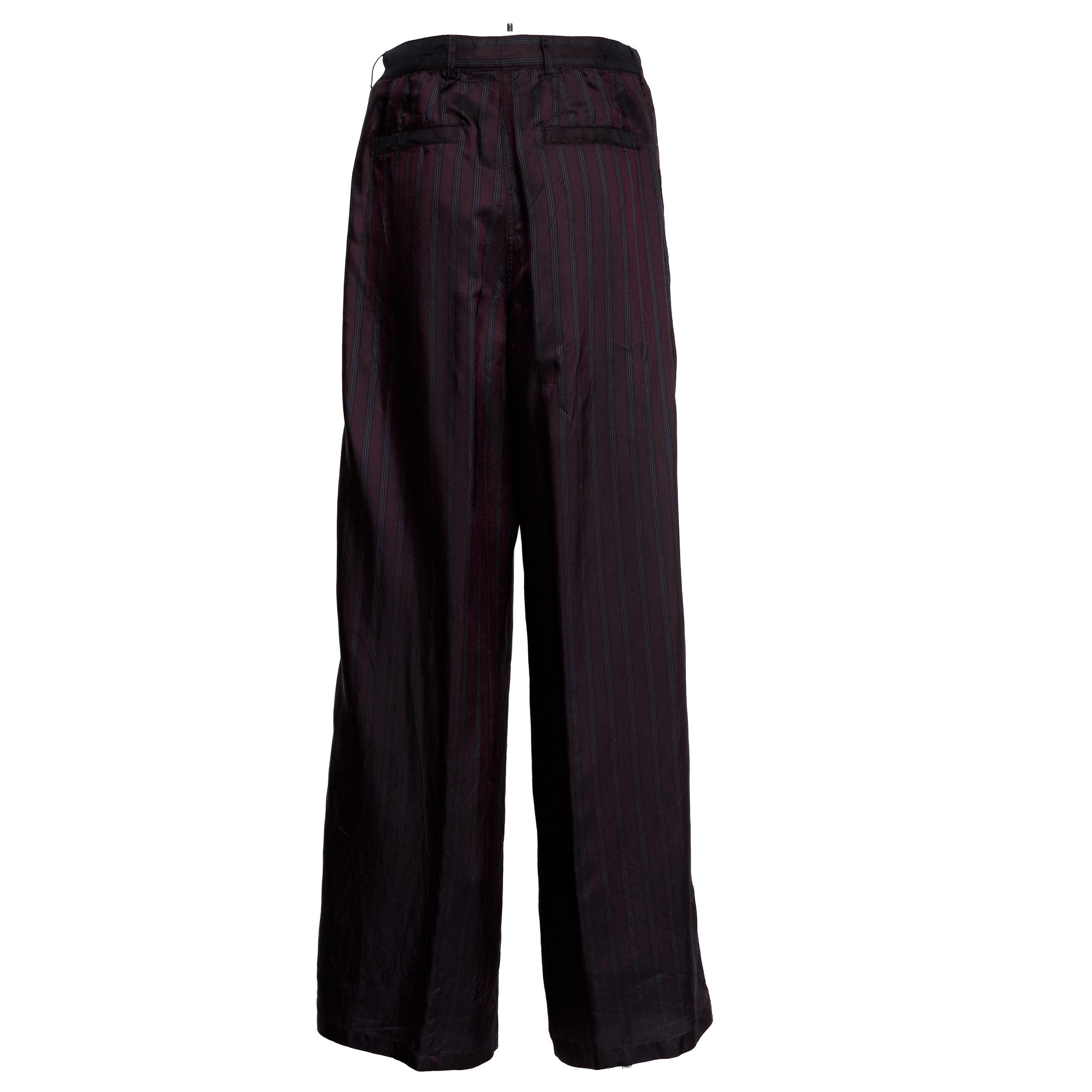 Burgundy Wide-Leg Trousers with High Waist