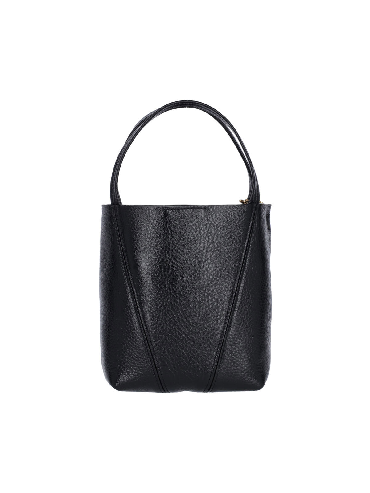 Small Hammered Leather Tote with Golden Accents