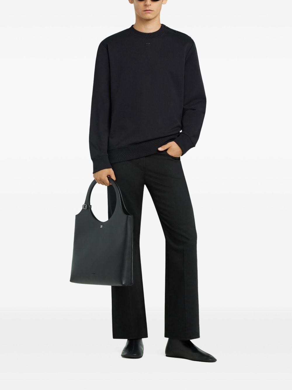 Crew Neck Black Sweatshirt