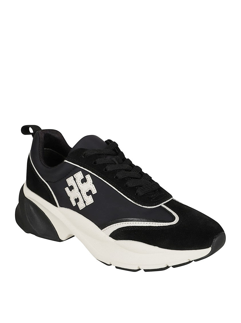 Refined Black Sneakers With Suede Overlays