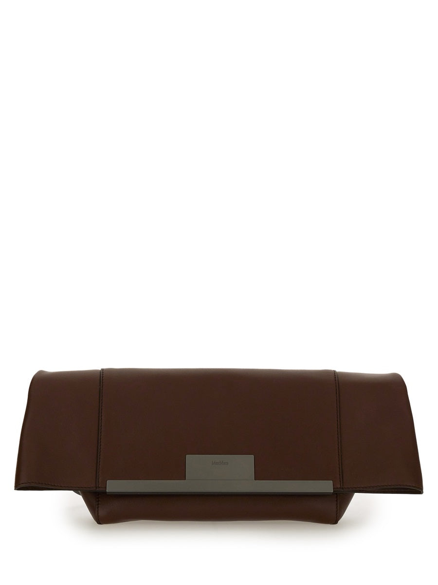 Medium Clutch with Clasp Closure in Calf Leather