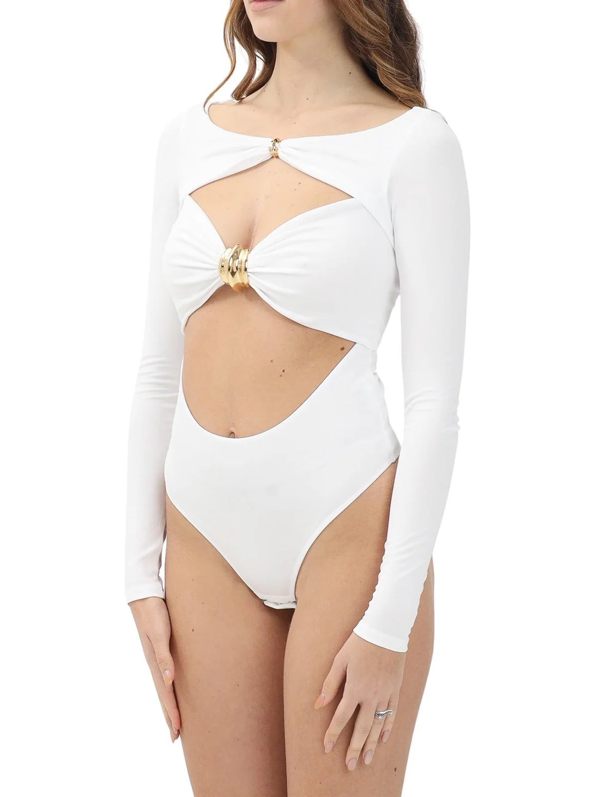 White Viscose Bodysuit