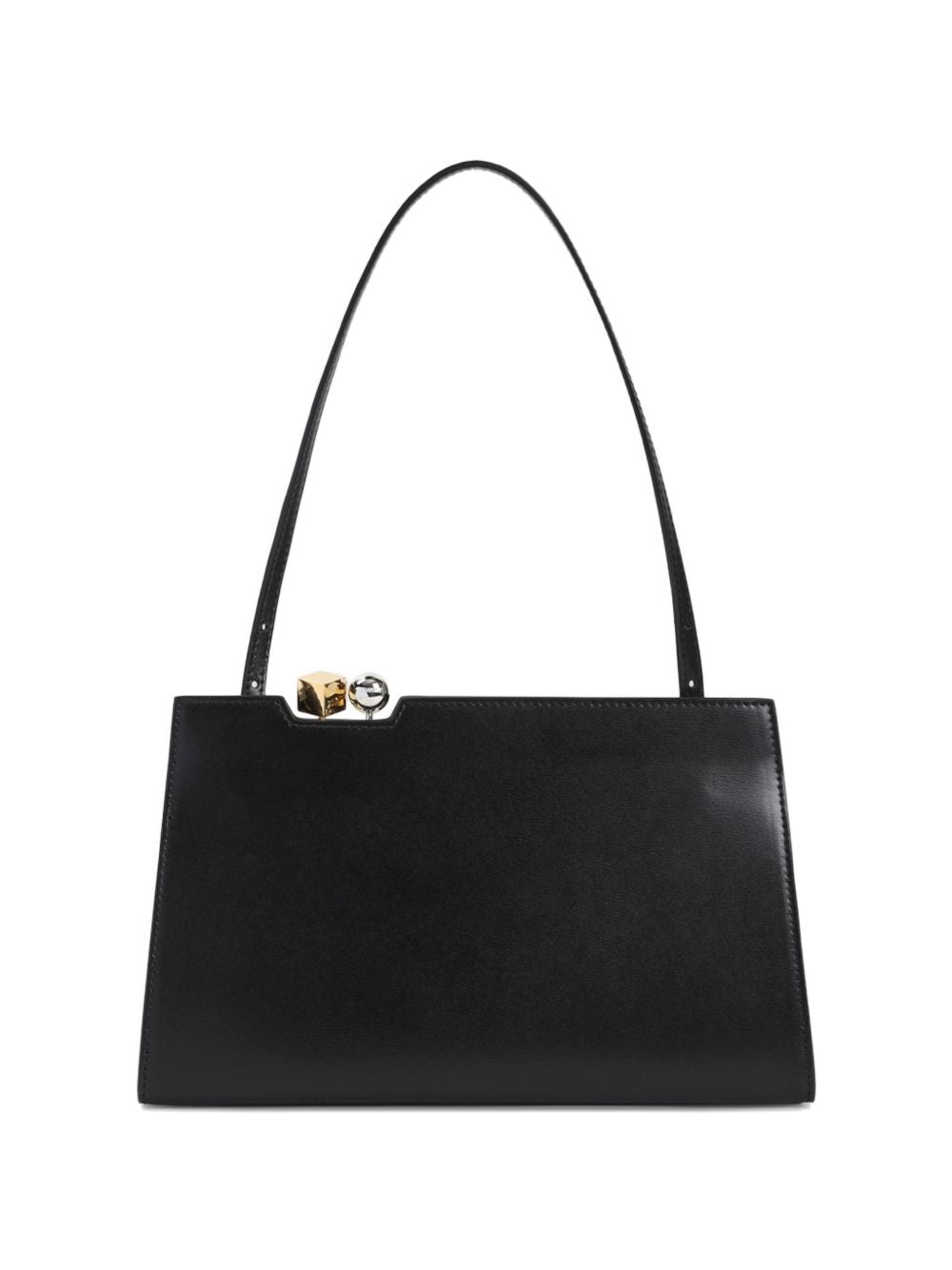 Black Top Handle Magnetic Rond-Carré Bag