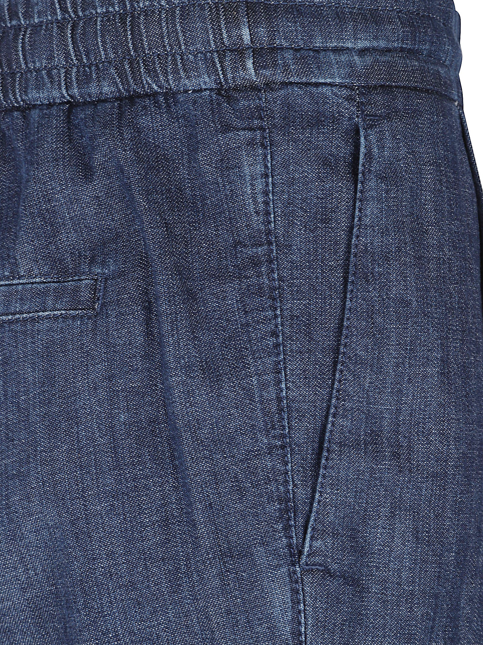 Relaxed Fit Denim-Effect Cotton Pants