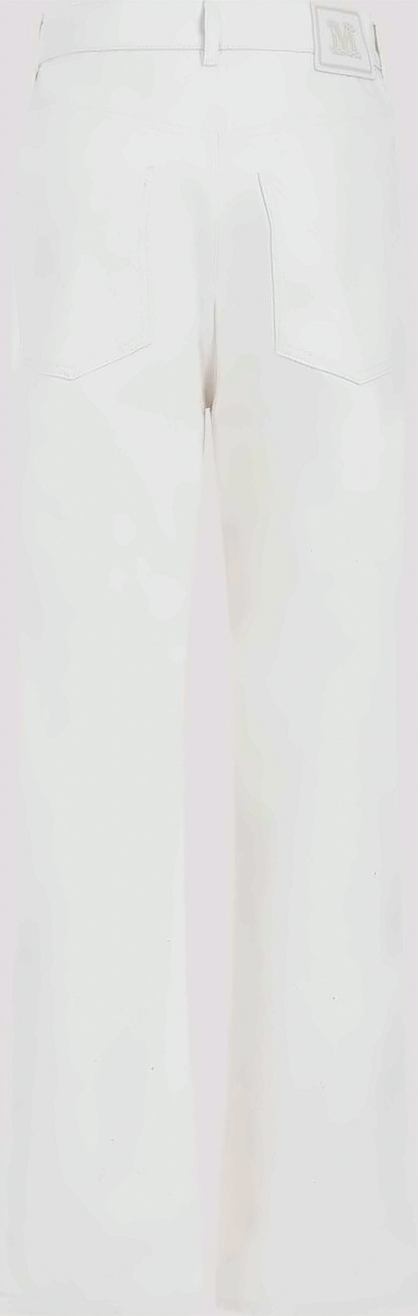 Classic High-Waist Flared Pants With Textured Cotton Finish