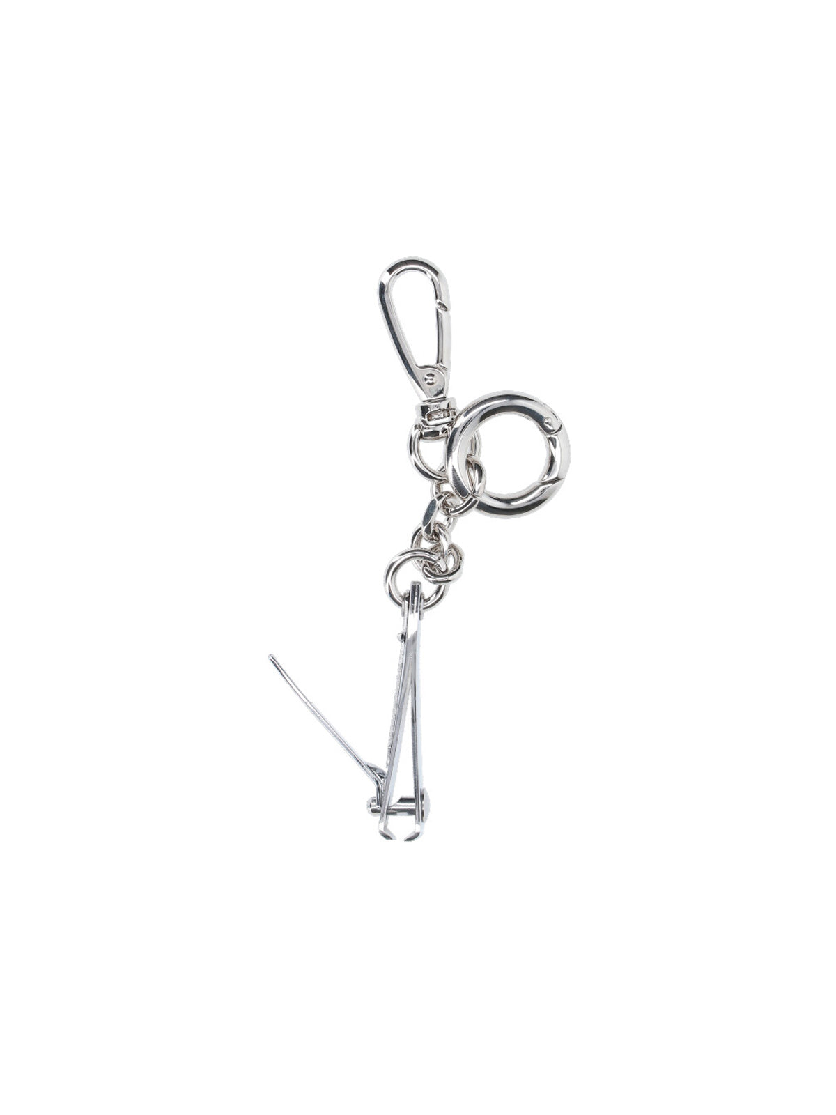 Silver-Tone Keychain Charm With Nail Cutter Detail