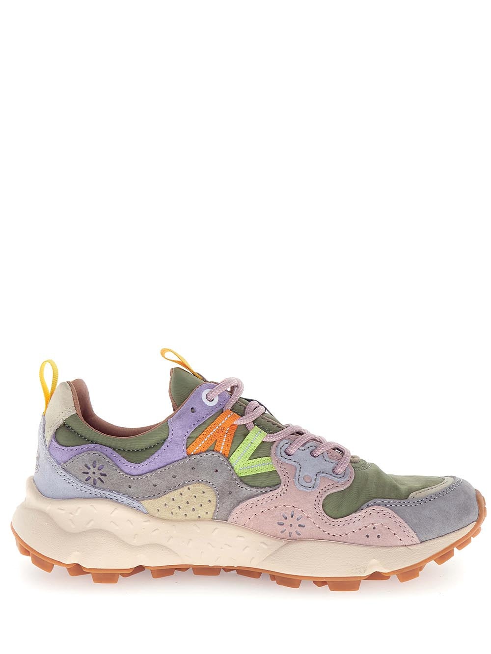 Multi-Layered Pastel Sneakers with Textured Sole