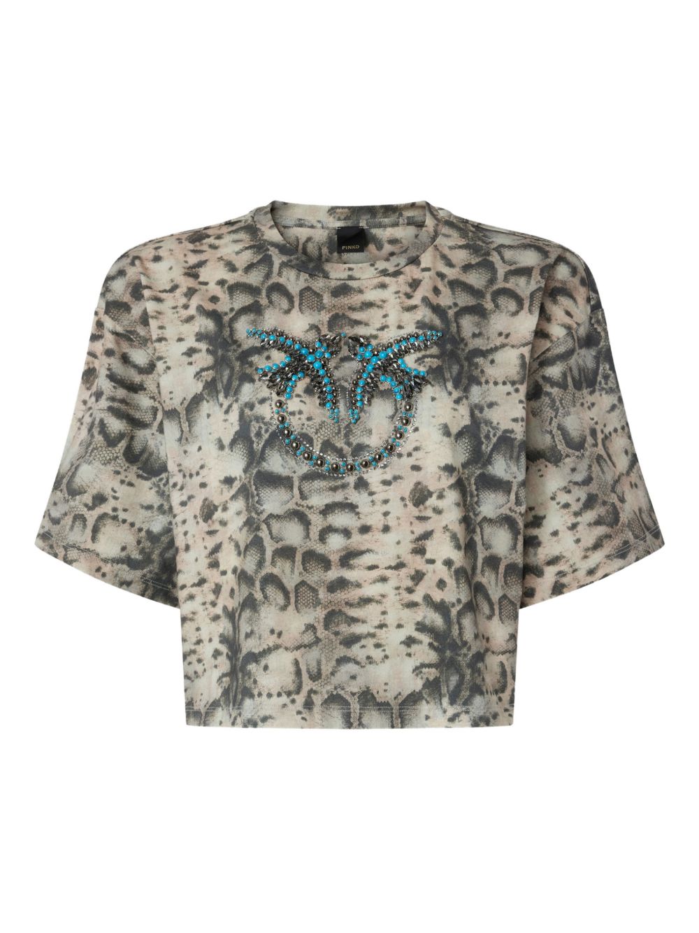 Cropped T-Shirt With Animal Print