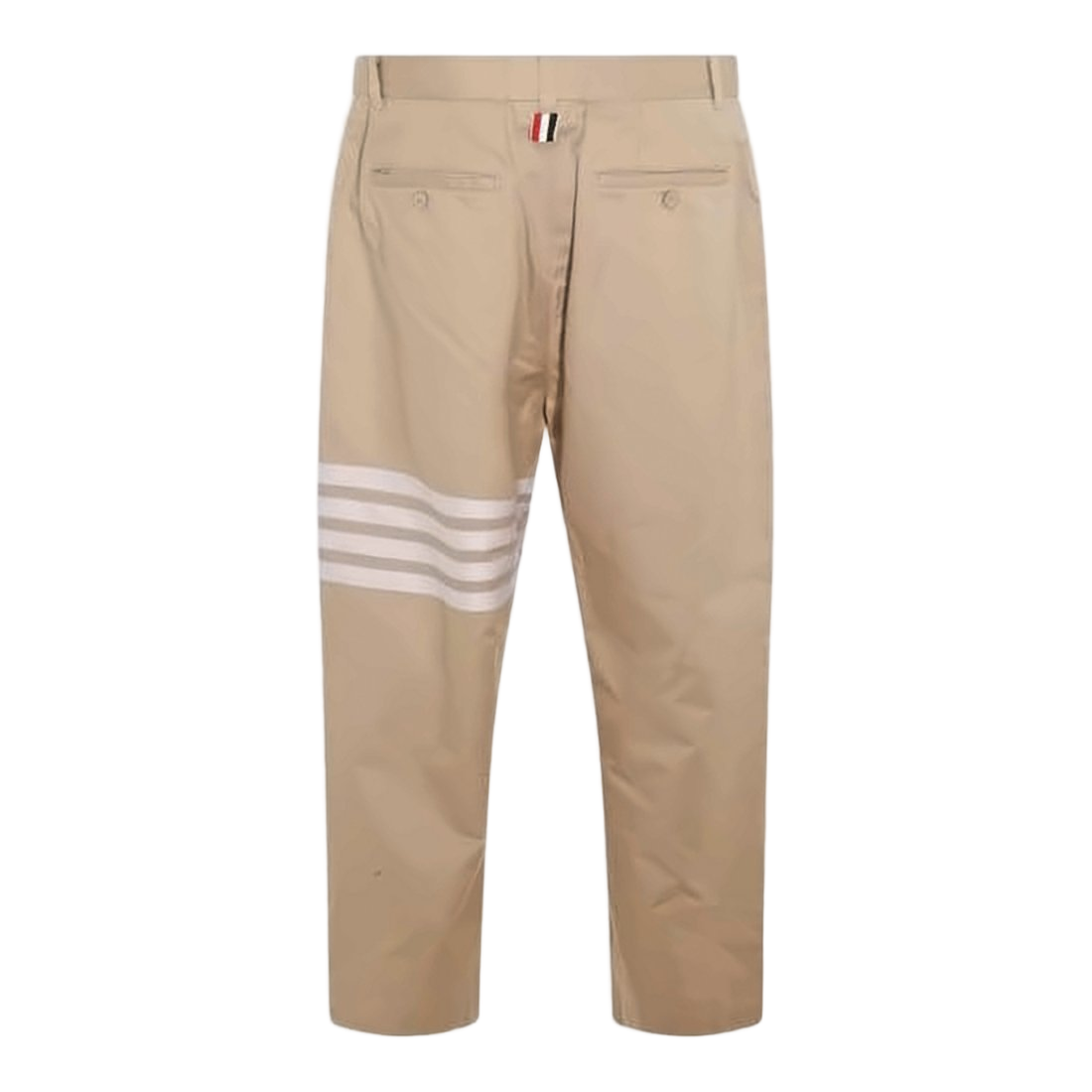 Tailored Brown Straight-Leg Pants with Distinctive Stripes