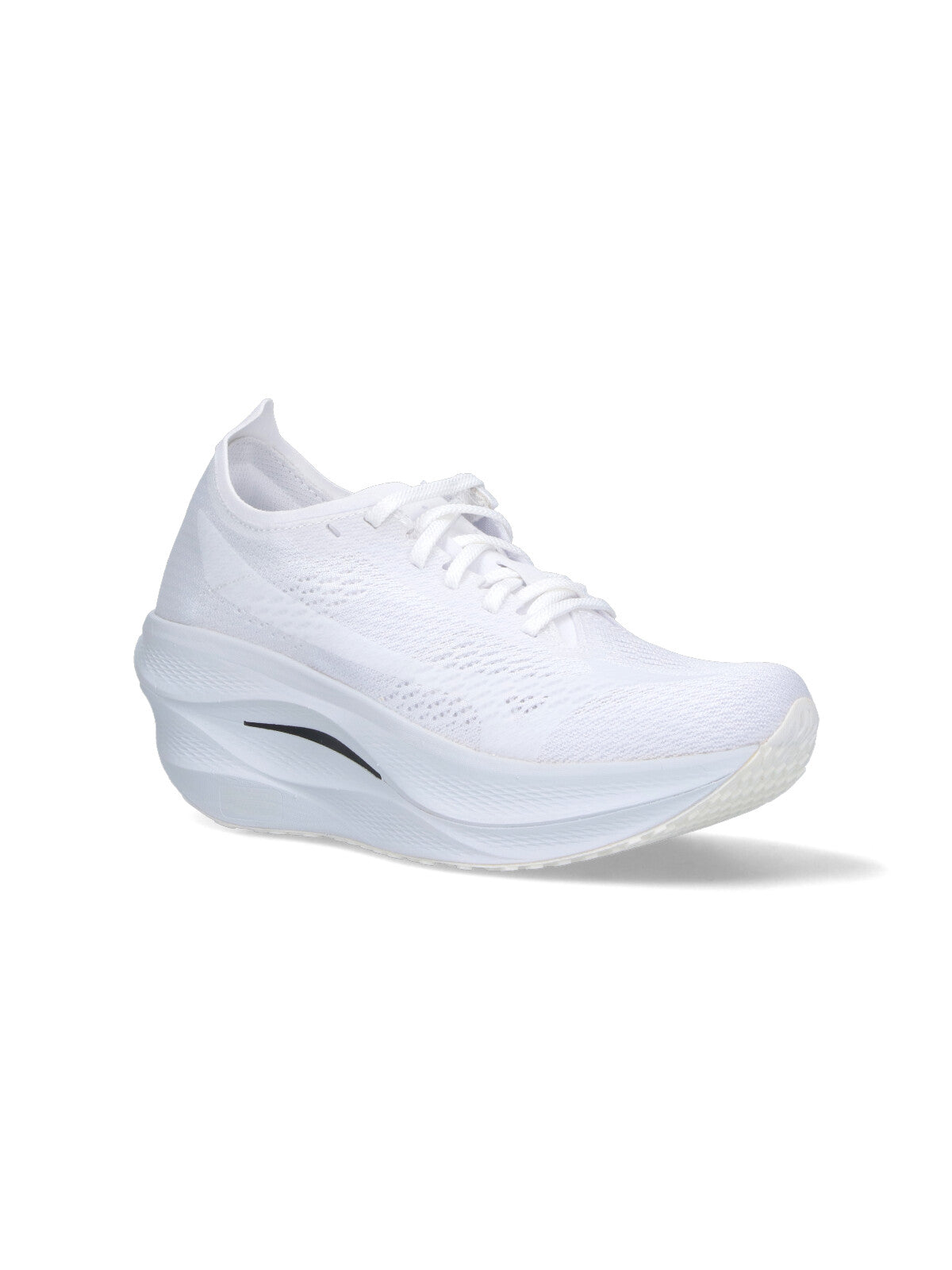 Tonal White Fabric Sneakers