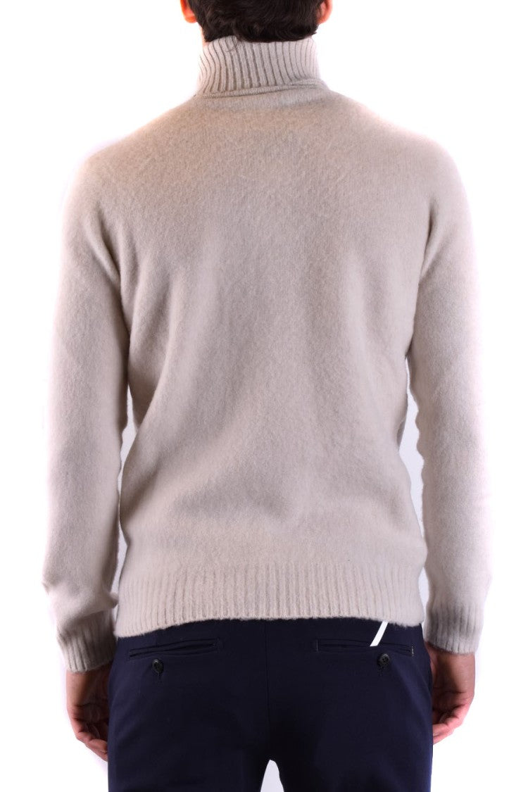 High-Neck Ribbed Knit Sweater With Tailored Fit