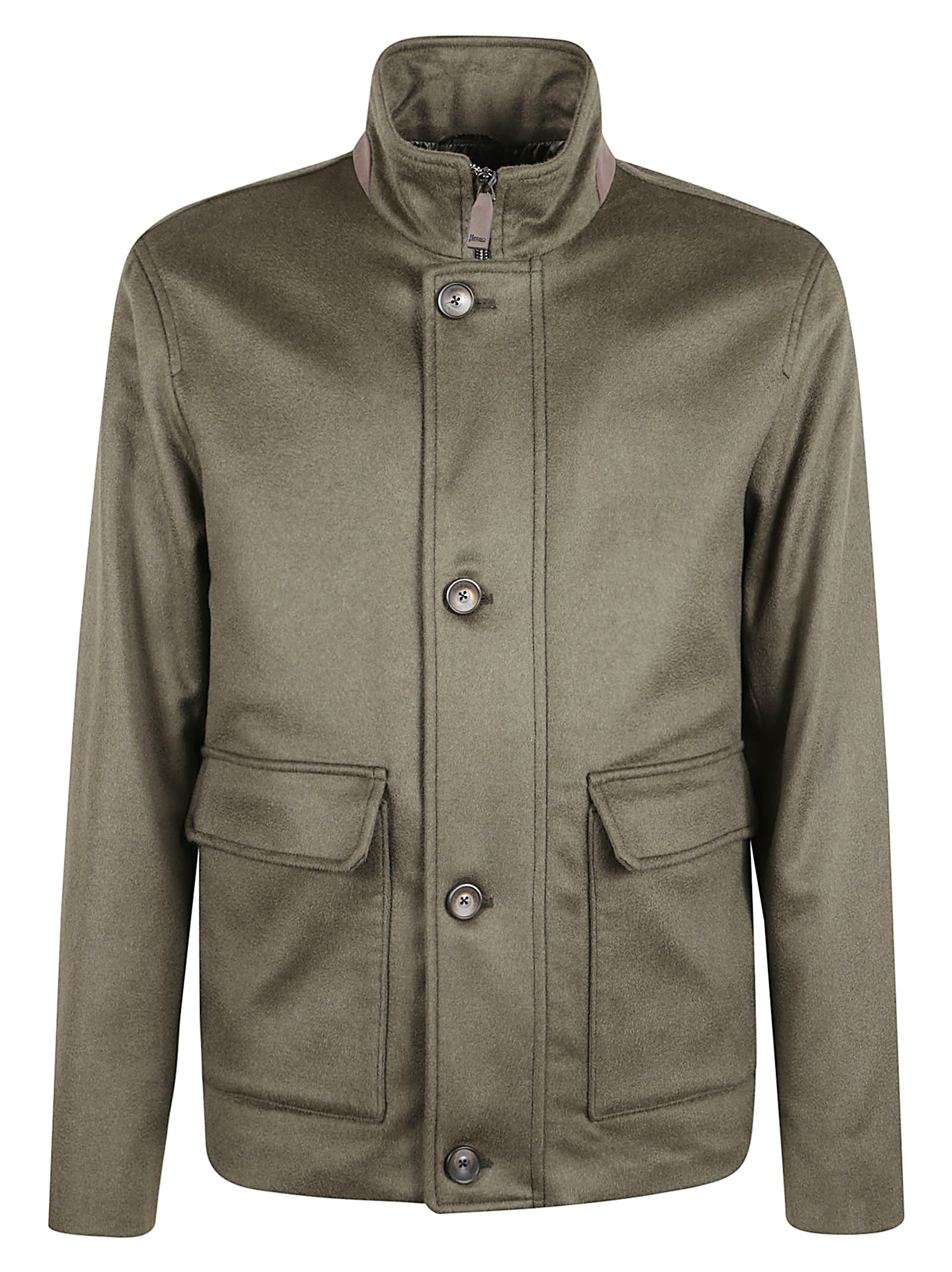 Casual Jacket With Sheepskin-Lined High Collar