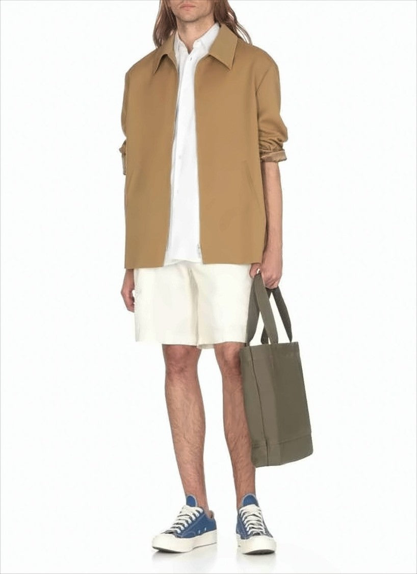 Long-Sleeve Shirt with Pointed Collar and Curved Hem