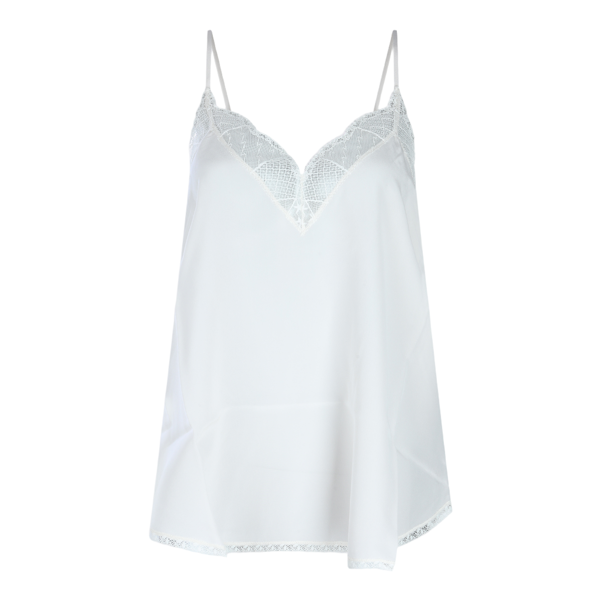 Delicate White Camisole with Lace Trim