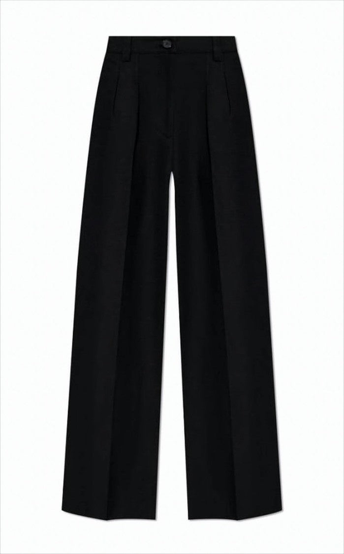 High-Waisted Straight-Leg Pants with Tailored Pleats