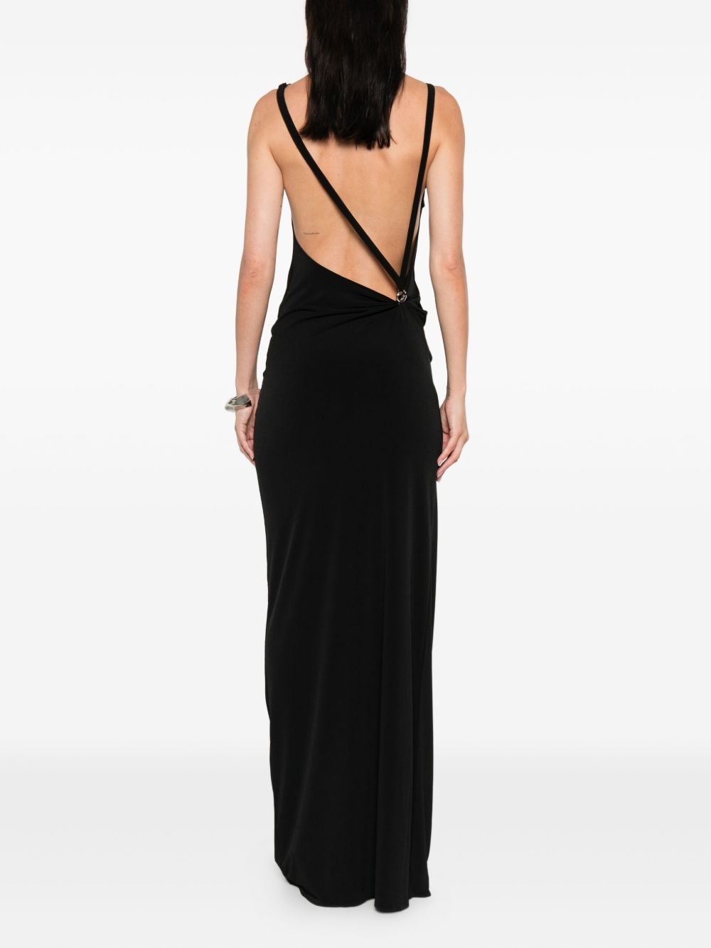 Floor-Length Cowl Neck Dress