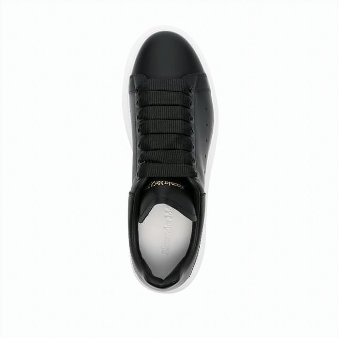 Black Calf Leather Sneakers with White Sole