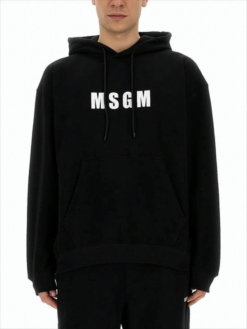 Relaxed-Fit Black Hoodie With Bold Logo