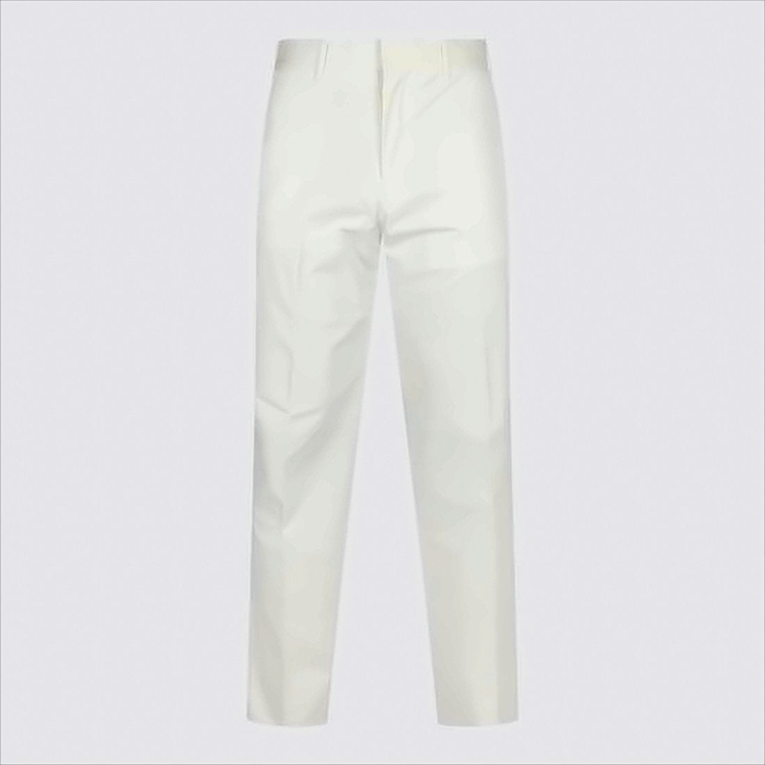 Tailored White Straight Pants with Design