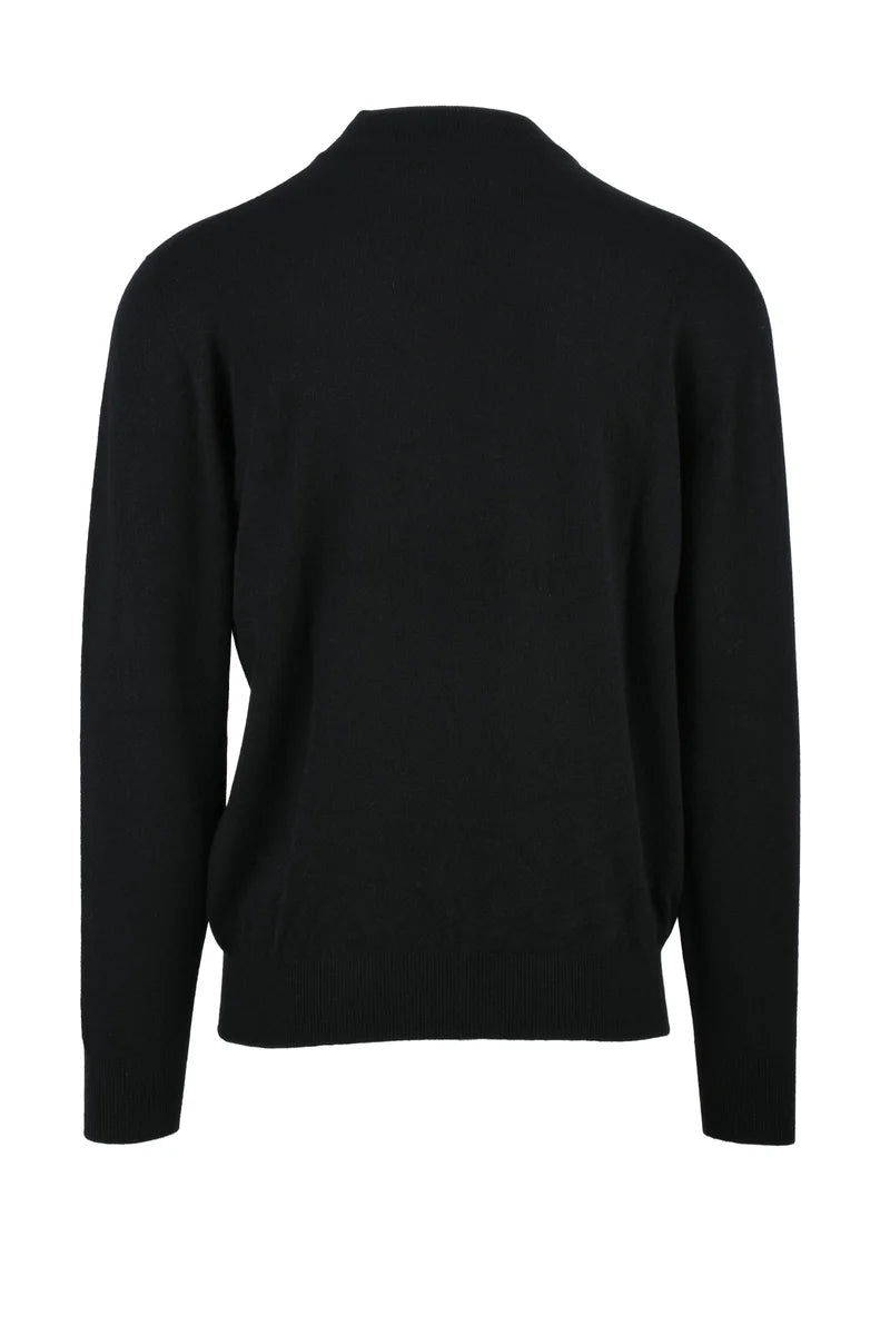 Fitted Black Cashmere Turtleneck Sweater