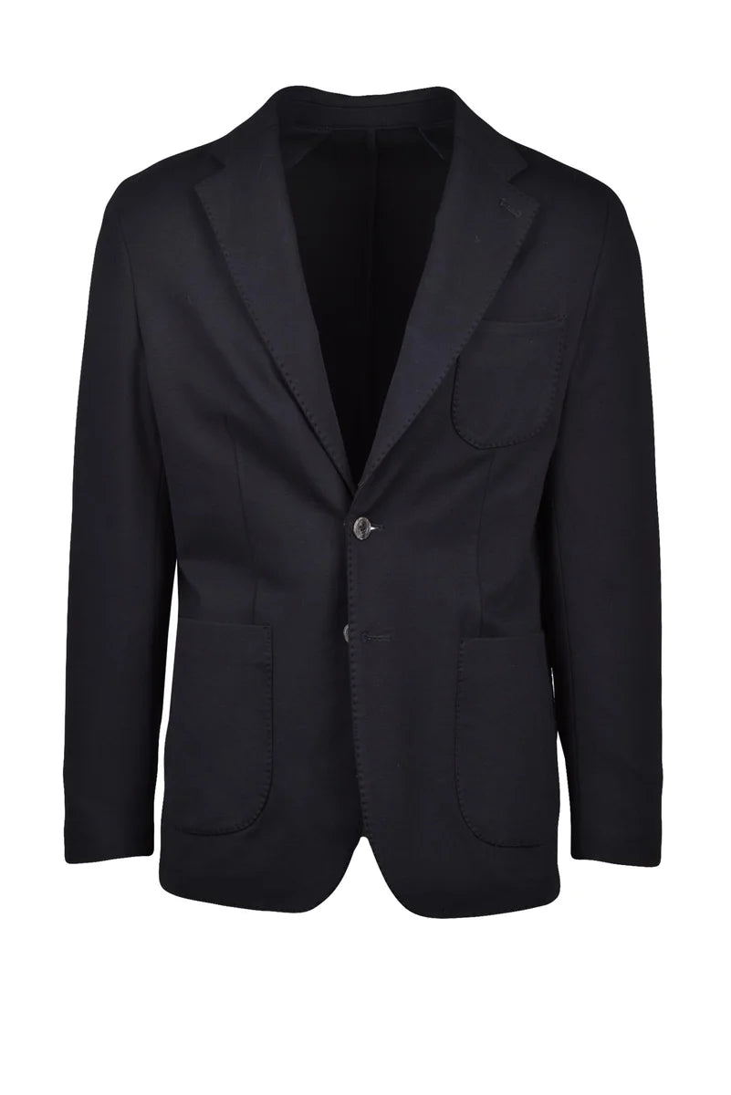 Black Cotton Viscose Stretch Jacket