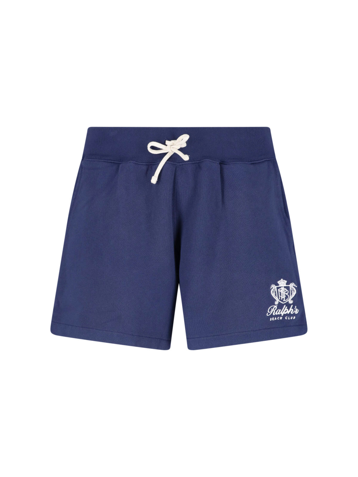 Blue Drawstring Embroidered Logo Shorts