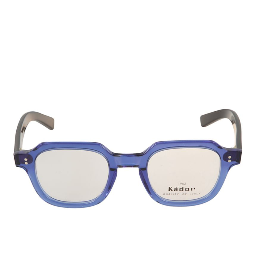 K-Story/N Bold Rectangular Frame Sunglasses with Translucent Blue Front