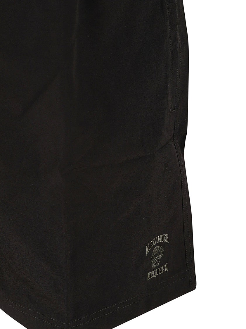 Casual Black Shorts With Embroidered Logo