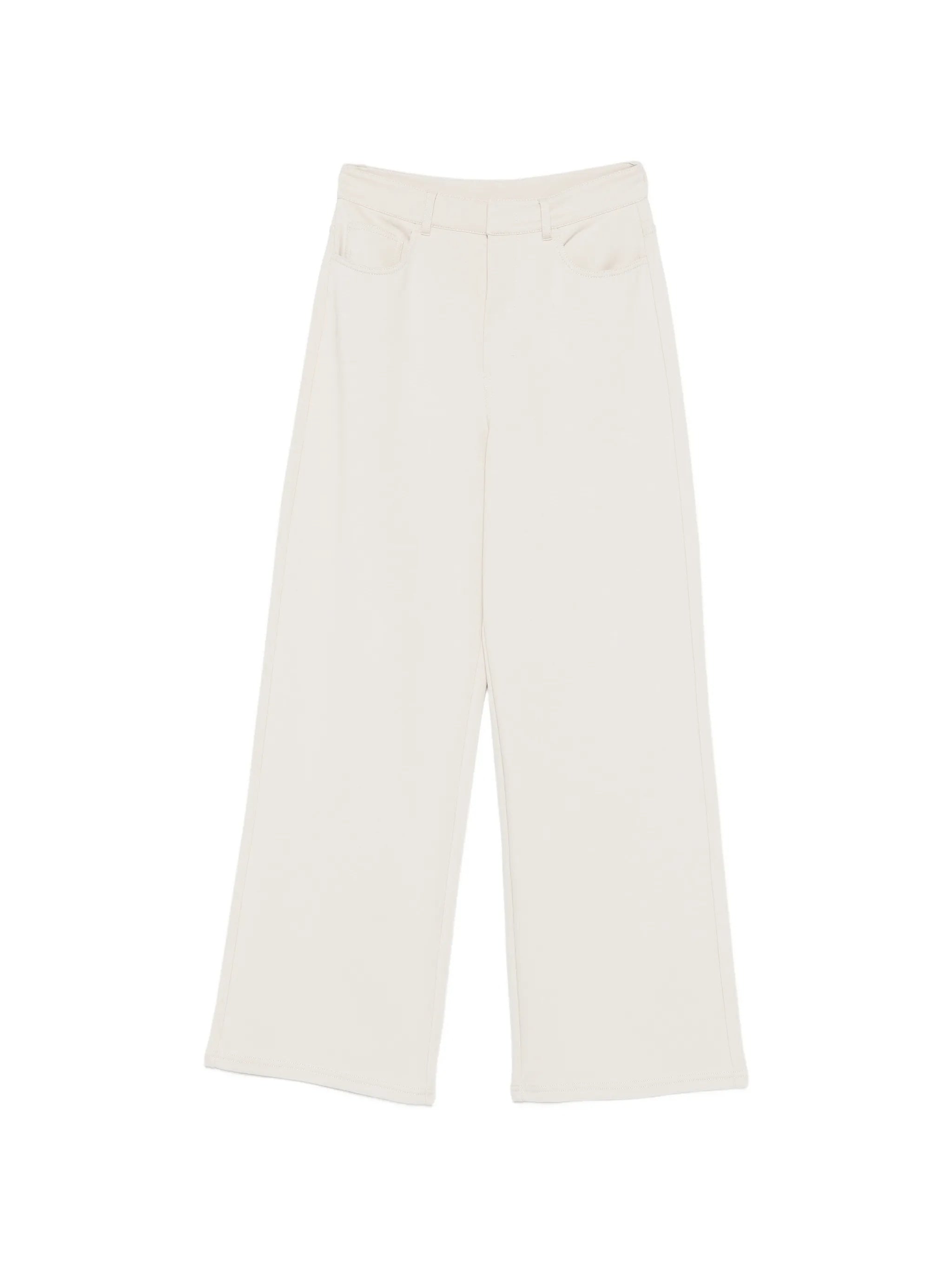 Wide-Leg Pants with High Waist and Structured Finish