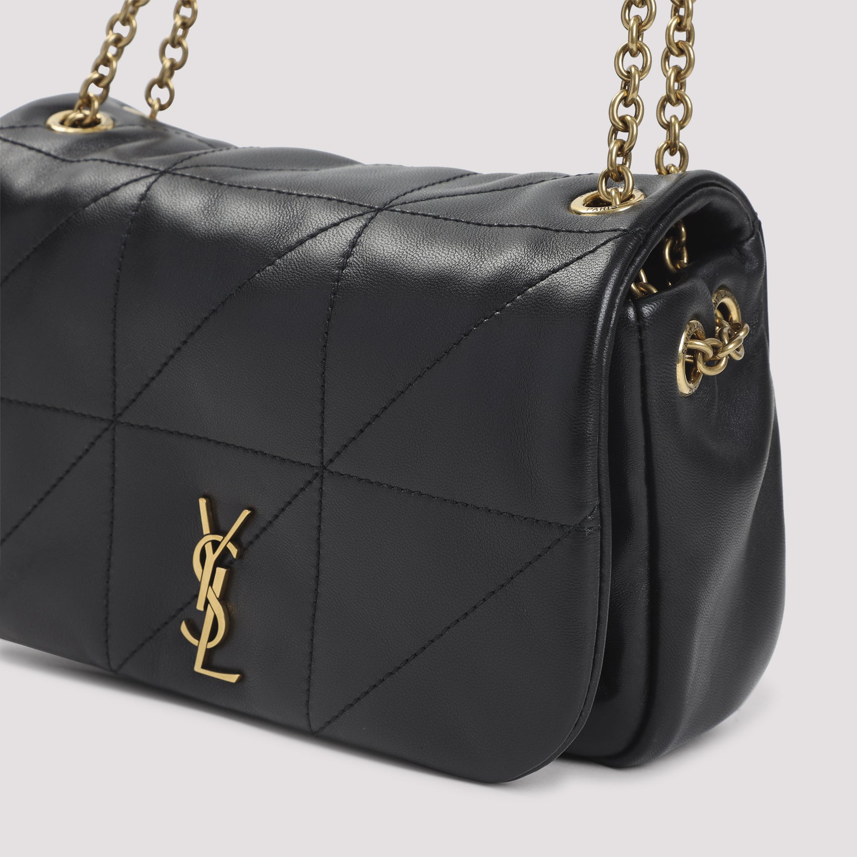 Quilted Black Lamb Leather Shoulder Bag