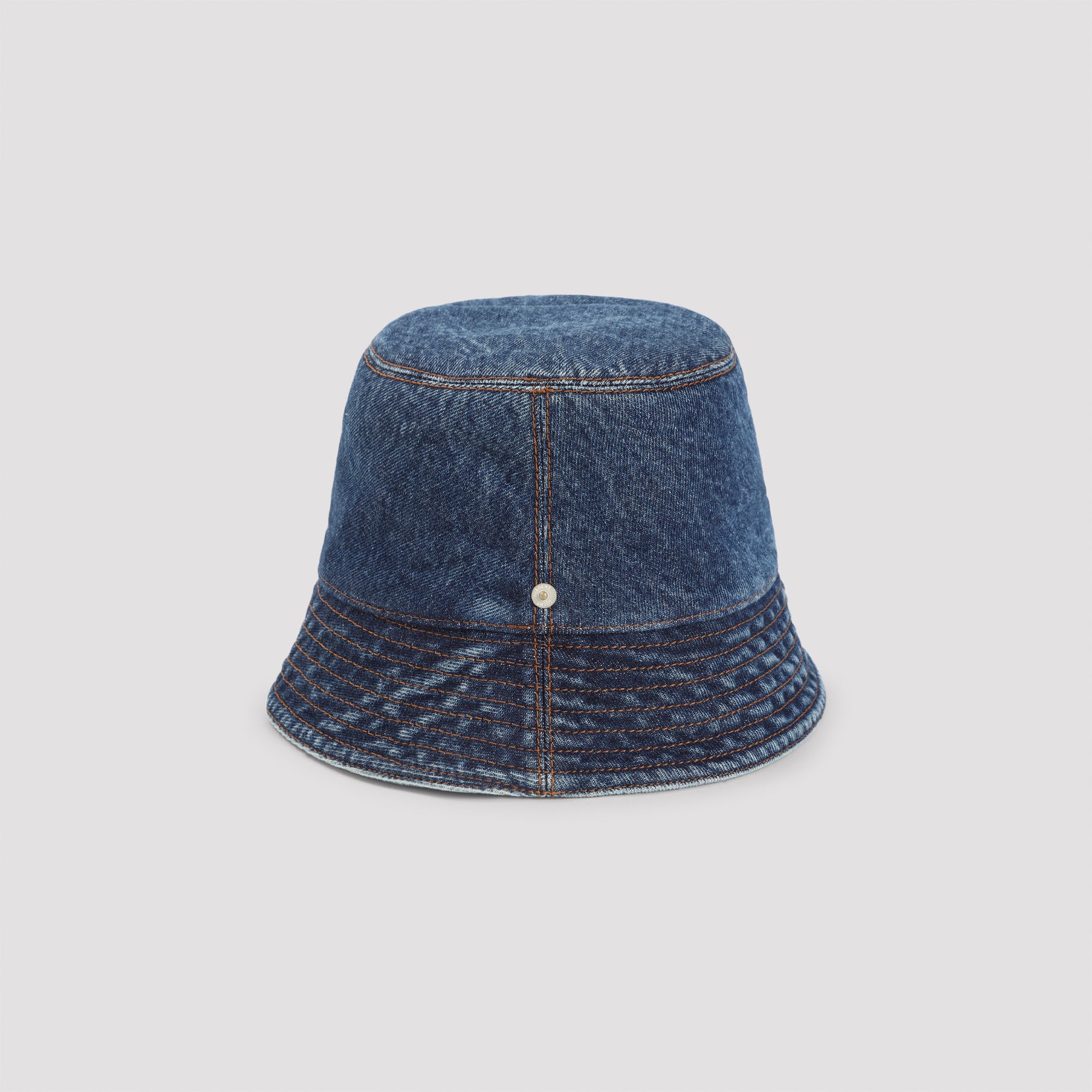 Structured Denim Bucket Hat With Embroidered Logo