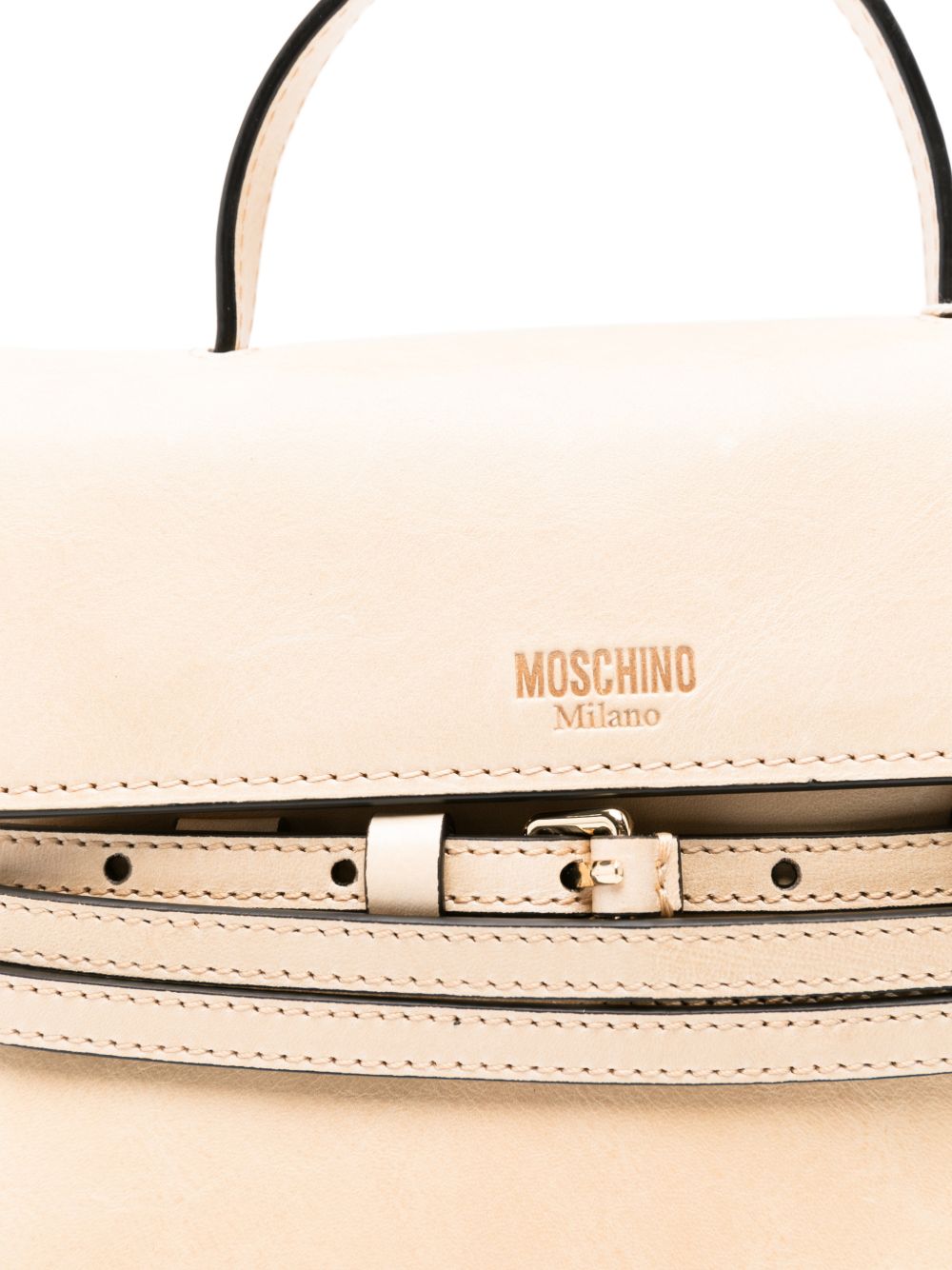 Beige Top Handle Detachable Shoulder Strap Bag