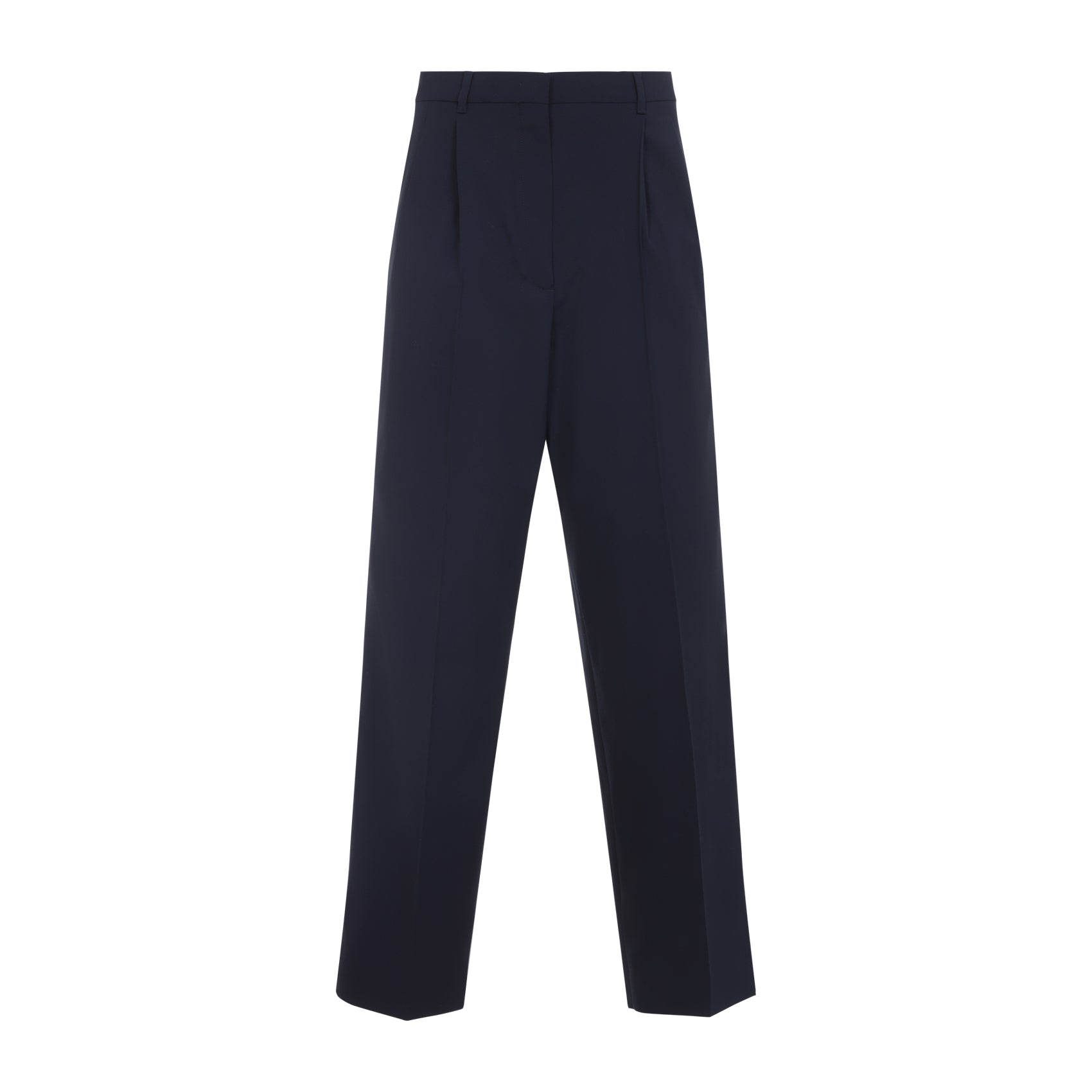 Sophisticated Wool Blend Trousers with Subtle Pleats
